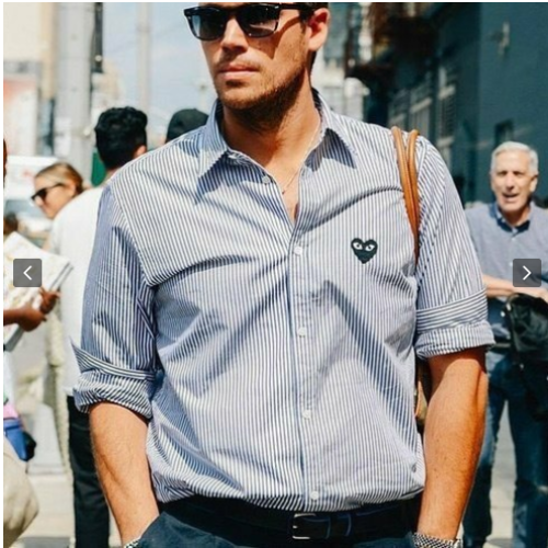 꼼데가*송 커플 스트라이프 셔츠