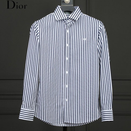 DI*R   스트라이프 자수 셔츠