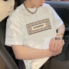 BURBER*Y   베이직 BOX 체크 레터링 티셔츠
