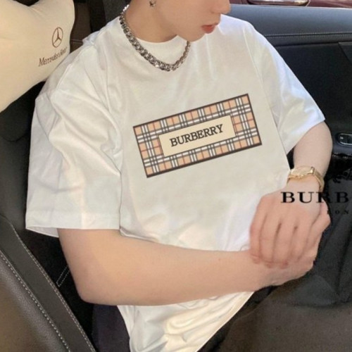 BURBER*Y   베이직 BOX 체크 레터링 티셔츠