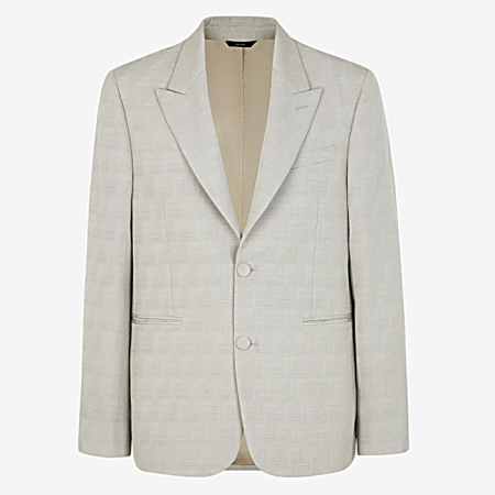 FENDI 베이지 자카드 패브릭 재킷