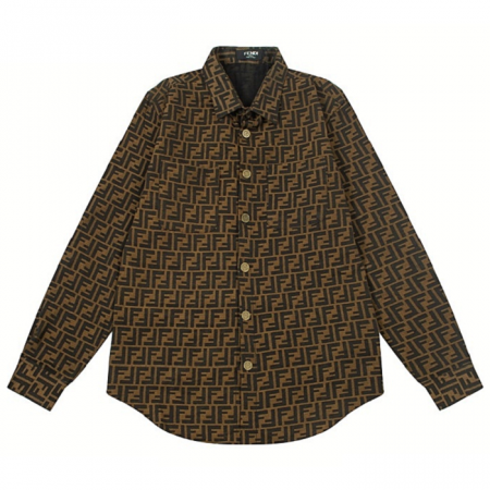 FENDI 자카드 로고드 롱슬리브 셔츠