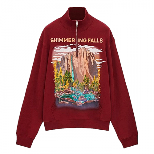 로에베 LOEWE 쉬머링벨리 집업 스웻셔츠