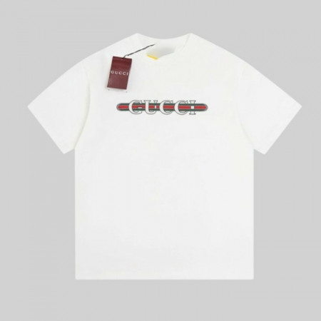 GUC*I   웹프린트  프린트 코튼 저지 티셔츠  (남여공용)