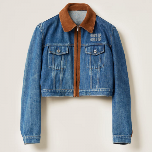 미우미우 MIUMIU 데님 블루종 자켓