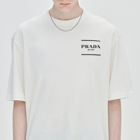 PRA*A   투라인 밀라노 가슴로고 티셔츠