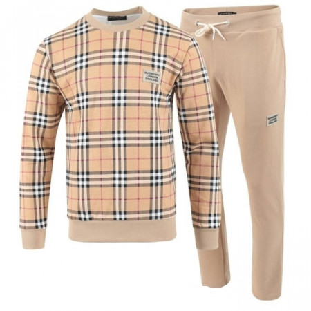 BURBER*Y   24FW 전판 체크 맨투맨 트레이닝 셋트