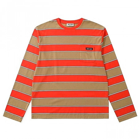 미우 MIUMIU 포켓 스트라이프드 롱슬리브