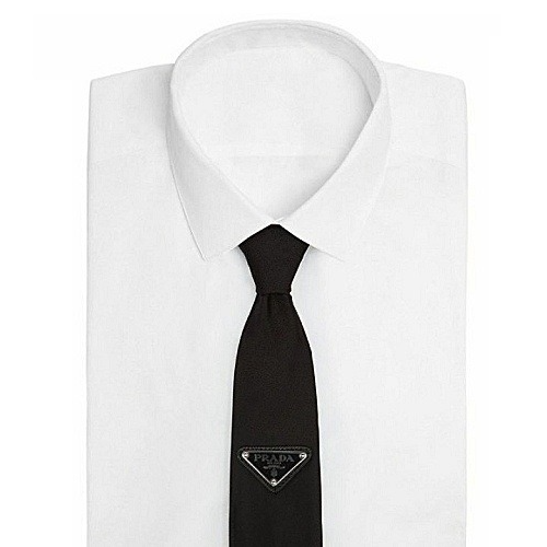 프*다 PRADA 플레이트 로고 넥타이