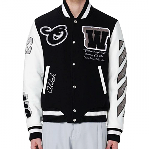 오프화이트 OFF-WHITE 레아 바시티 봄버자켓