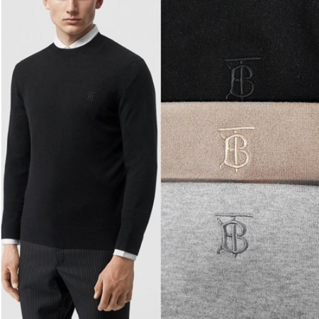 버*리 TB 모노그램 케시미어 니트