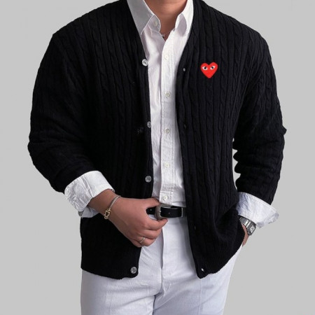 Comme des Garço*s   19229_CD 레드하트 꽈베기 니트 가디건