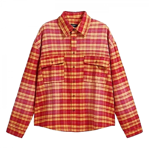 FAR 워시드 플란넬 체크셔츠