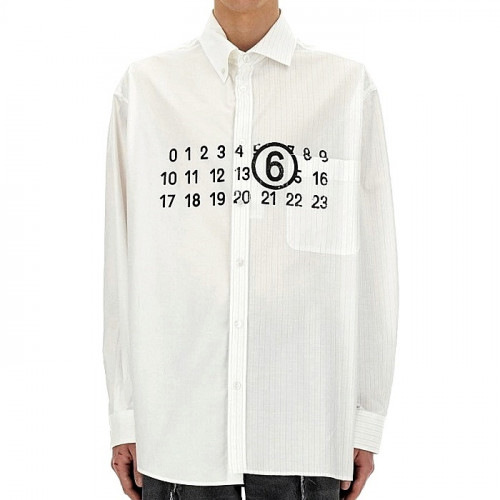 Maison Margiela 맥시 로고 프린팅 언발셔츠