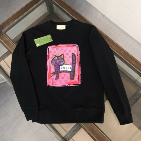 GUC*I   핑크 사각  캣츠 맨투맨