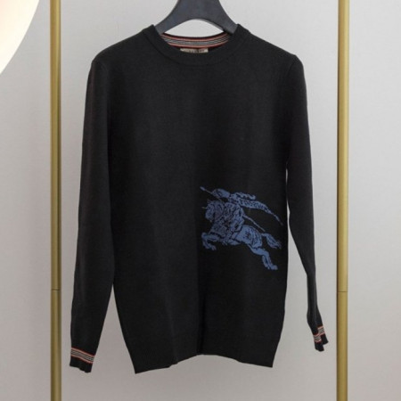 버*리   남성 엠브로이더리 크루넥 니트