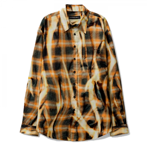 YPROJECT 버닝블리치드 체크셔츠