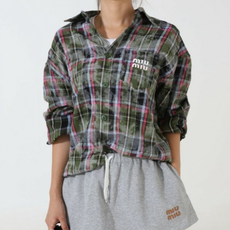 MIU M*U   빈티지 체크 셔츠