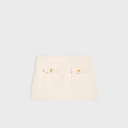 CELINE 방도 미니 스커트 - 크림