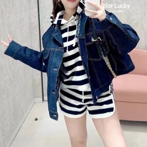 DI*R   오블리크 데님 여성 후드자켓