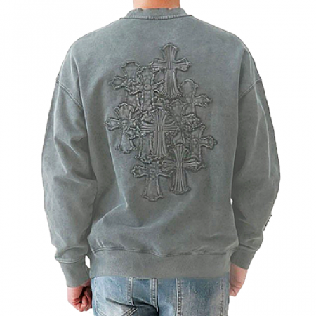 크롬*츠 Chrome hearts 십자가 워싱 맨투맨