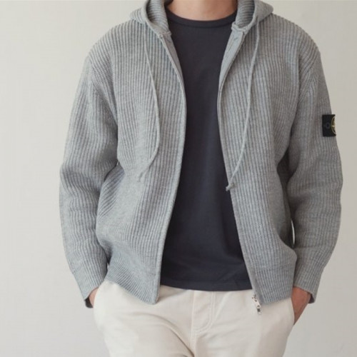 스톤 아일*드   후드 집업니트