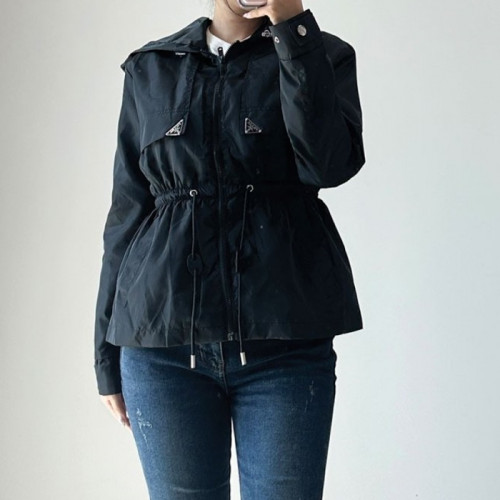 PRA*A   수입고급 더블로고 허리 스트링 자켓