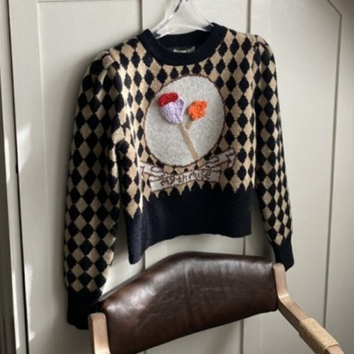 GUC*I   꽃송이 마름모 니트 (209)