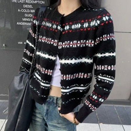 돌체앤가*나   나바호 문양 니트 가디건 (2713)