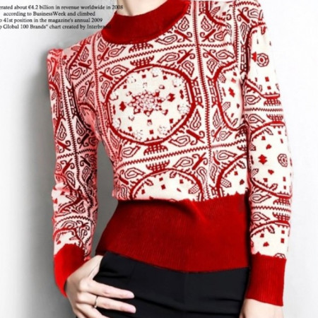 GUC*I   진주큐빅 문양 니트 (8445)