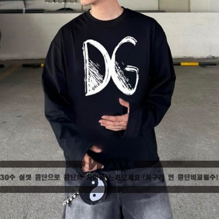 DOLCE & GABBA*A   스케치 로고 디자인 긴팔티셔츠 (시보리없음)