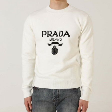 PRA*A   밀라노 로고 크루넥 스웨터