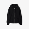 BURBERRY 코튼 지퍼 후디 - 블랙