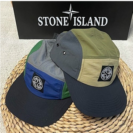 스톤아일*드 STONE ISLAND 블랙와팬 배색 캡 모자
