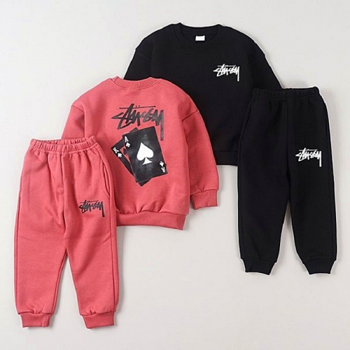 스투시 STUSSY 로고 기모 SET