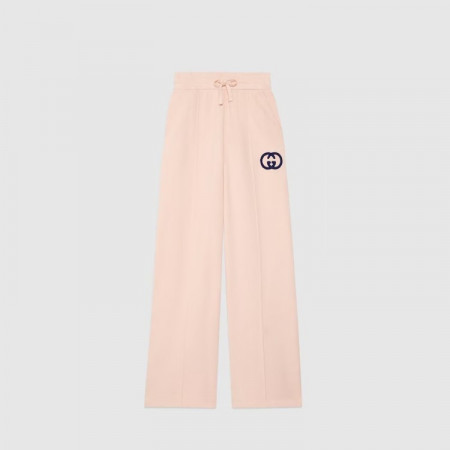 GUCCI 코튼 저지 조깅 팬츠 - 라이트 핑크