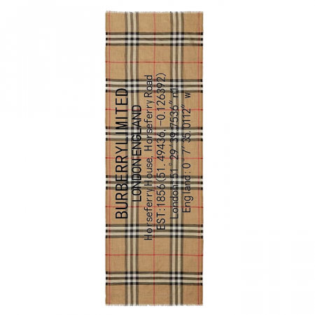 BURBERRY 로고 체크 머플러