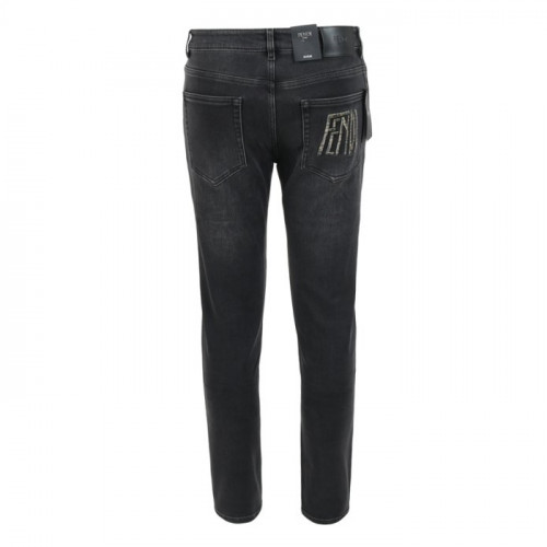 FEN*I  레터링 자수 로고 블랙 슬림 일자진