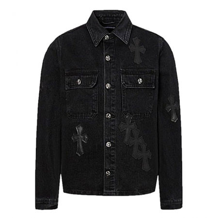 크롬*츠 Chrome hearts 크로스 패치오버 데님셔츠