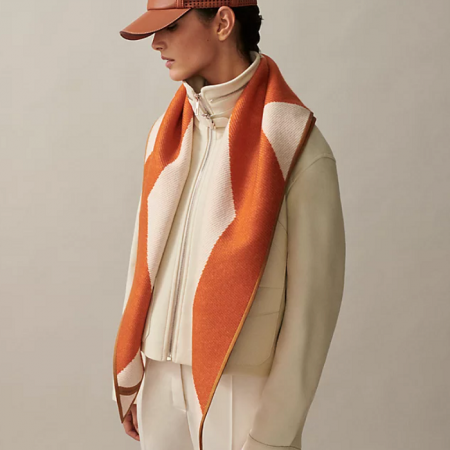 HERMES 데쿠페 Decoupe 로장지 머플러 - 오랑쥬