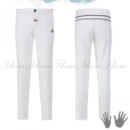 몽클*어   슬림핏 투포인트 라인 기모 밴딩 팬츠