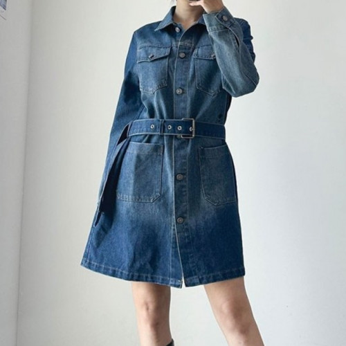 DI*R   쇼트 데님 원피스
