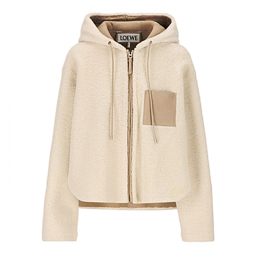 로에베 LOEWE 아나그램 포켓 시어링 후드 자켓