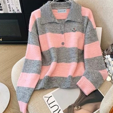 몽클*어   울 그레이배색 ST 카라 니트 (3010)