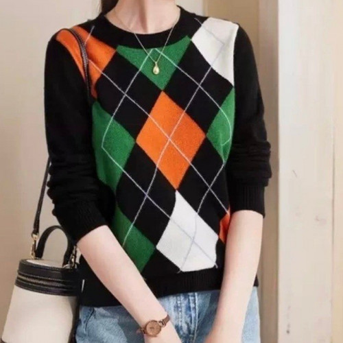 몽클*어   칼라 아가일 니트  (829)