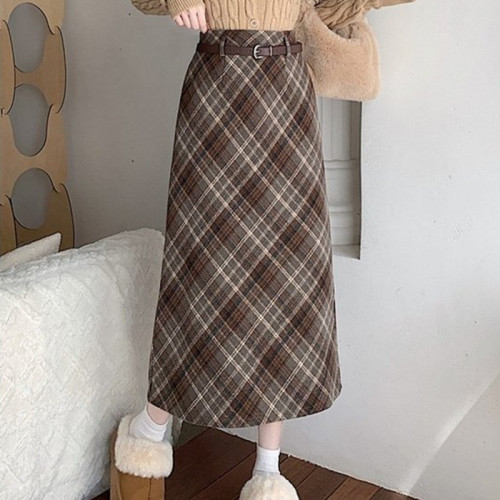 버*리   오즈 체크 스커트 (벨트포함)