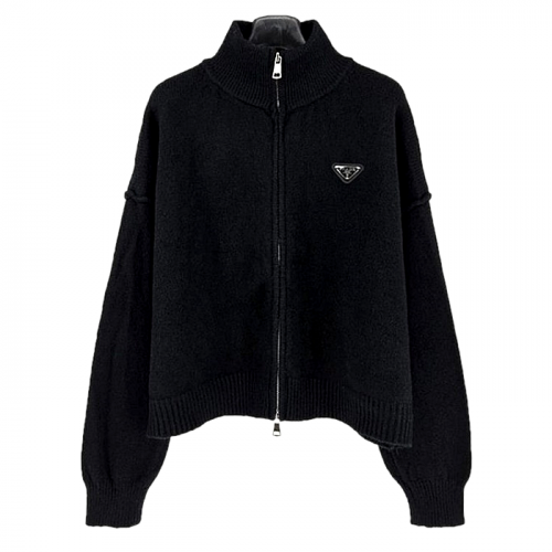 PRADA 플레이트 니트집업