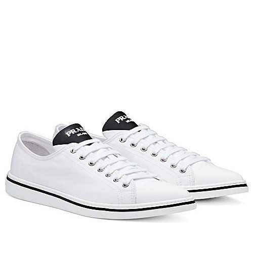 프라다 코튼 개버딘 스니커즈