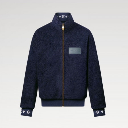 LOUIS VUITTON 레더 패치 플리스 블루종 - 네이비