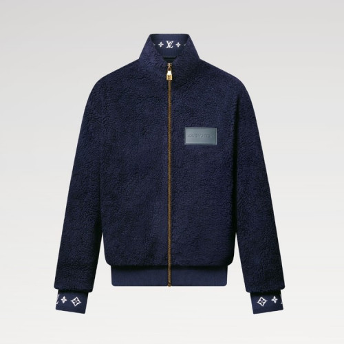 LOUIS VUITTON 레더 패치 플리스 블루종 - 네이비